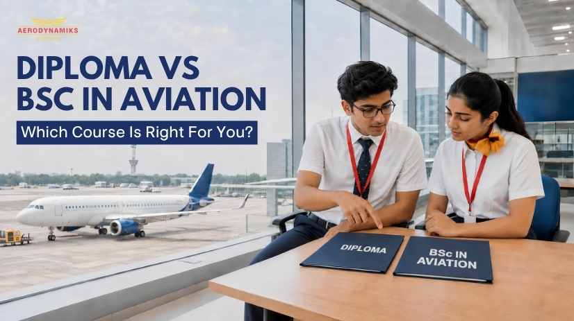 Aviation students choosing between diploma and degree program"